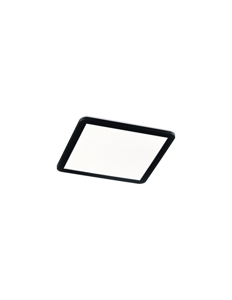 Trio Camilla – Plafonnier LED 22W, design angulaire noir mat avec variateur, lumière chaude 3000K