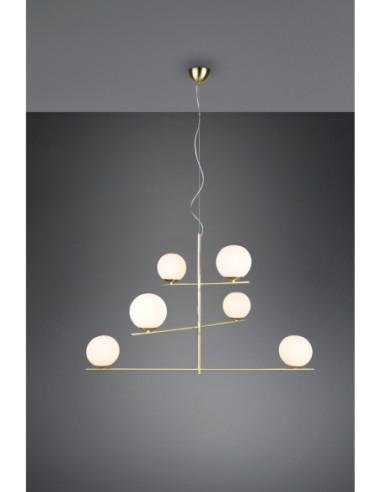 Trio Pure – Suspension contemporaine en verre et métal, éclairage LED recommandé, économie d’énergie