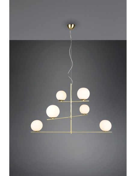 Trio Pure – Suspension contemporaine en verre et métal, éclairage LED recommandé, économie d’énergie