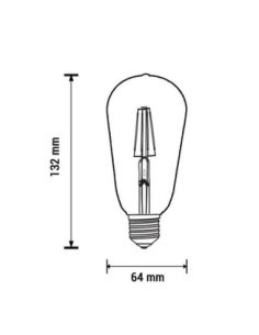 Ampoule Led filament E27 ST64 4W ambrée - Optonica Leluminaireled.com 2