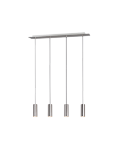 Trio Marley – Suspension 4x GU10 réglable, design minimaliste en nickel mat, largeur 75 cm