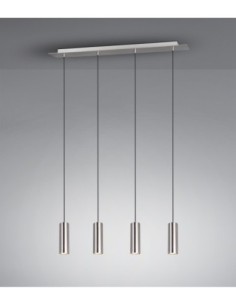 Trio Marley – Suspension 4x GU10 réglable, design minimaliste en nickel mat, largeur 75 cm 2
