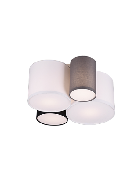 Trio Hotel – Plafonnier tissu multicouleur 4xE27 max. 42W, design cosy et élégant