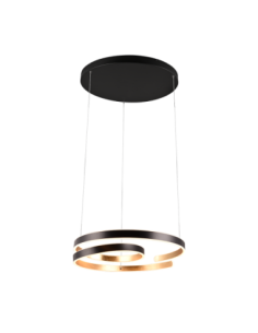 Trio Marnie – Suspension LED 68W spirale, 8000 lm, variateur SWITCH intégré, noir et or