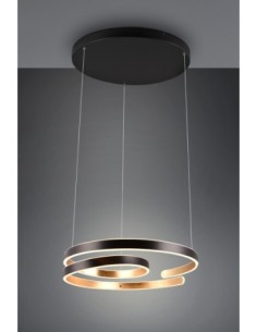 Trio Marnie – Suspension LED 68W spirale, 8000 lm, variateur SWITCH intégré, noir et or 2