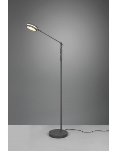 Lampadaire Led anthracite, variateur, mémoire intérieur | Trio