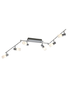 Trio Clapton – Spot LED 6x4,3W, orientable, lumière chaude 3000K, finition chrome mat