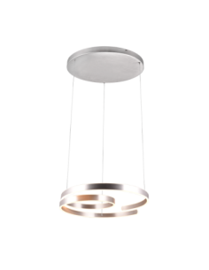 Trio Marnie – Suspension LED 68W en spirale, 8000lm, aluminium brossé