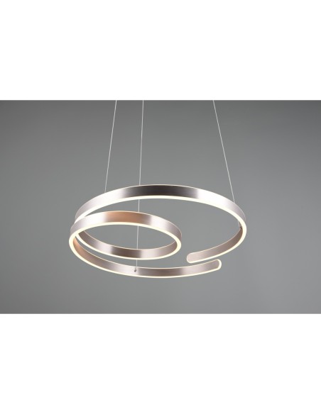 Suspension Led 68W dimmable 8000lm design spiralée aluminium brossé  Trio - Marnie