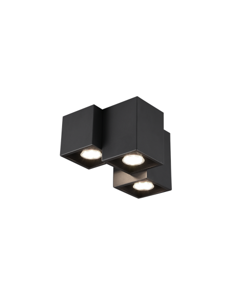 Trio Fernando – Plafonnier 3xGU10 noir mat, design minimaliste et élégant