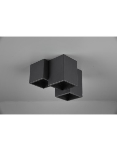 Plafonnier 3xGU10 max 35W noir mat design minimaliste – Trio intérieur | Trio