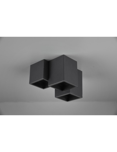 Plafonnier 3xGU10 max 35W noir mat design minimaliste – Trio - Fernando