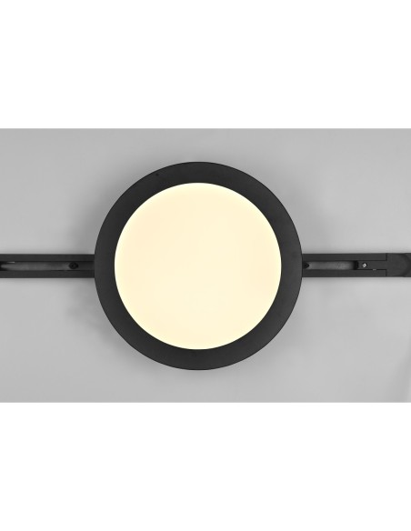 Plafonnier LED rond Ø26cm noir mat 1400lm 3000K – Trio - DUOline