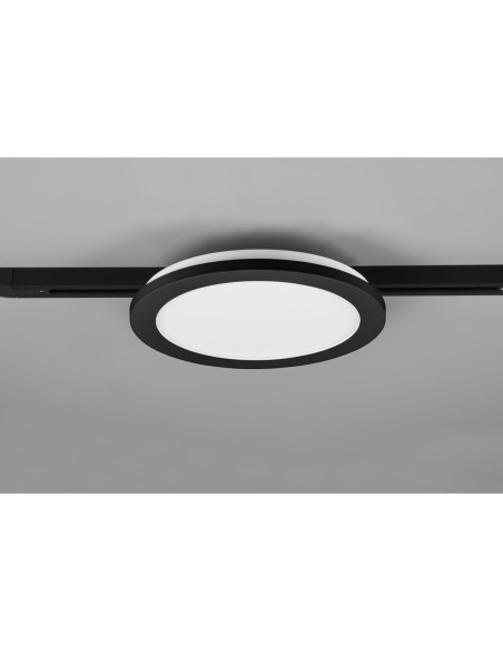Plafonnier LED rond Ø26cm noir mat 1400lm 3000K – Trio - DUOline