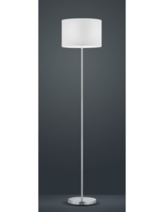 Trio Hotel – Lampadaire élégant avec abat-jour en tissu blanc et structure nickel mat 2