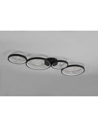 Plafonnier Led 37W 3000K noir mat avec variateur à 3 niveaux – Trio intérieur | Trio