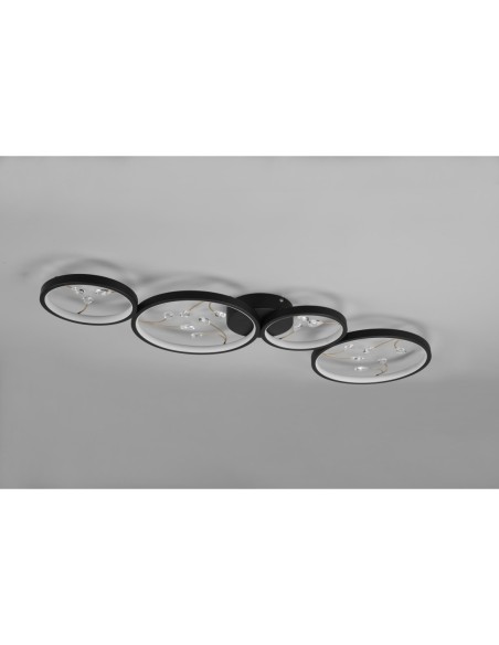 Plafonnier Led 37W 3000K noir mat avec variateur à 3 niveaux – Trio - Groovy