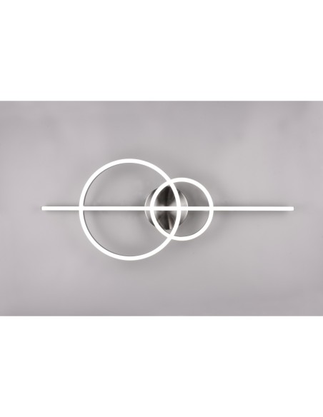 Plafonnier LED 54W 6300lm dimmable avec télécommande, nickel mat – Trio – Montilla