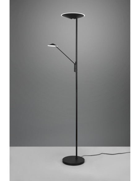 Lampadaire design noir mat avec LED dimmable 30W 2700+3200+4000K– Trio – Brantford