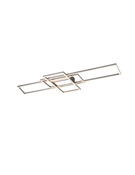 Trio Irvine – Plafonnier LED 60W dimmable, design aluminium brossé