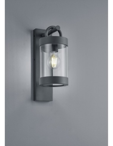 TRIO Sambesi – Applique murale E27, 28W max, design anthracite moderne, lumière diffuse, IP44