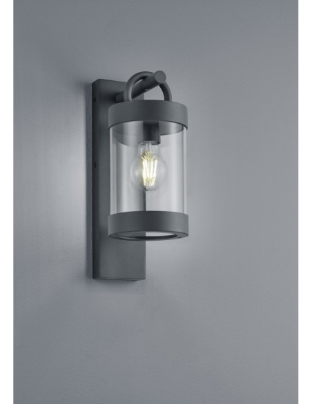 TRIO Sambesi – Applique murale E27, 28W max, design anthracite moderne, lumière diffuse, IP44