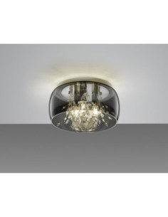 TRIO Crystel – Plafonnier 3xE14, max. 28W, verre chromé vaporeux, design élégant et raffiné 2