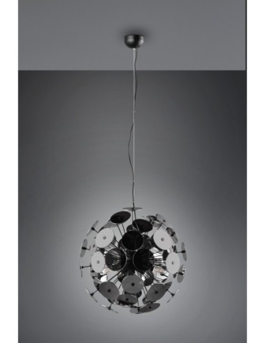 Suspension design 6xE14 max 40W noir et chrome - TRIO - Discalgo