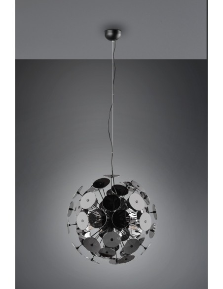Suspension design 6xE14 max 40W noir et chrome - TRIO - Discalgo