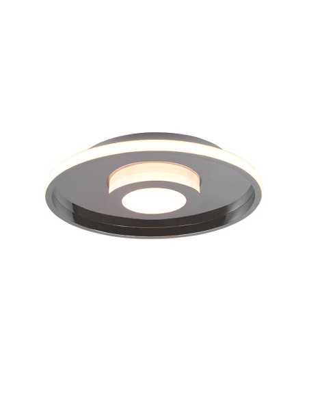 TRIO Ascari – Plafonnier LED 35W, 4100 lm, 3000K, variateur SWITCH, design chromé moderne, IP44