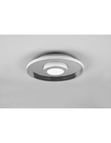 TRIO Ascari – Plafonnier LED 35W, 4100 lm, 3000K, variateur intégré, IP44, style contemporain chromé