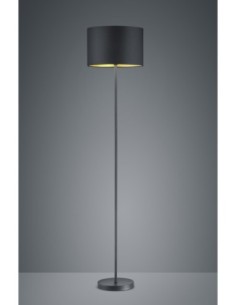 TRIO Hostel – Lampadaire élégant noir mat avec abat-jour tissu, E27, max 60W, hauteur 160.5 cm 2
