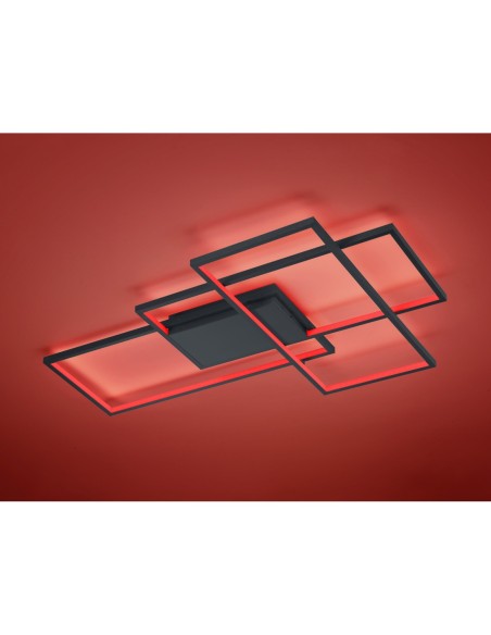 Plafonnier LED 39W 3000 - 6000K RGBW WiZ connecté anthracite - Trio - Thiago