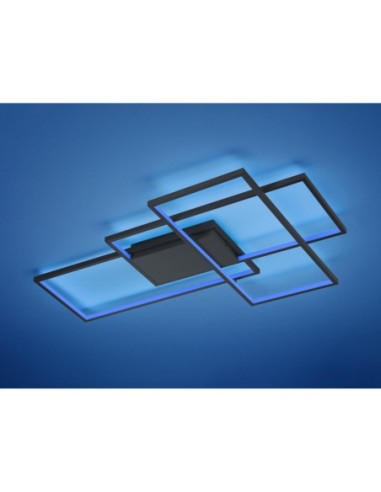 Plafonnier LED 39W 3000 - 6000K RGBW WiZ connecté anthracite - Trio - Thiago