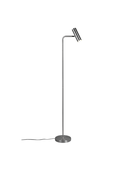 TRIO Marley – Lampadaire minimaliste orientable, nickel mat, 1x GU10 max 5W