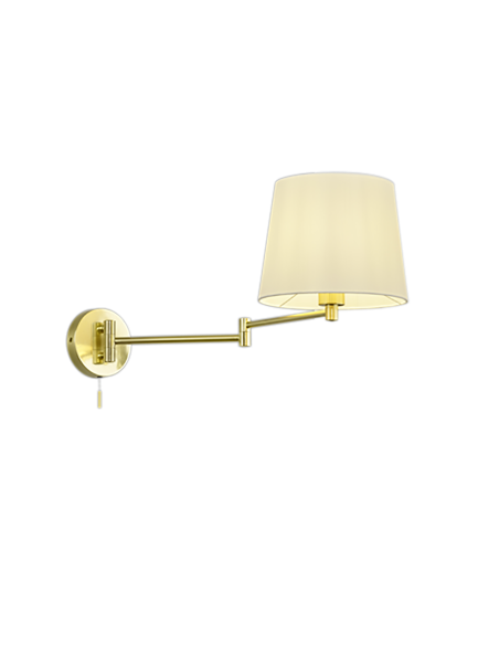 TRIO Lyon – Applique murale design avec bras articulé, laiton mat & abat-jour blanc, 1xE27 max 60W