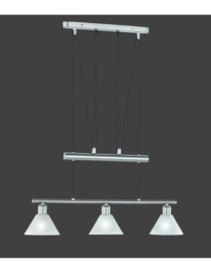 TRIO STAMINA – Suspension moderne 3xE14, structure en métal nickel, l.66 cm 2