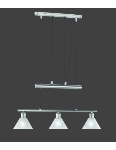 Suspension TRIO STAMINA – Luminaire 3 lumières E14, design moderne en métal nickel