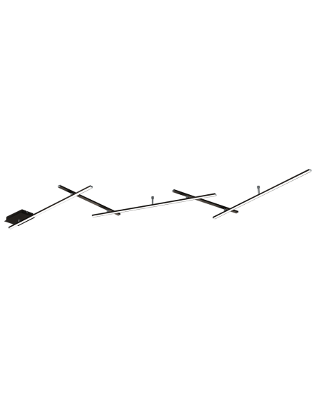 TRIO INDIRA – Plafonnier LED 25W, 3000 lm, éclairage direct/indirect orientable, noir mat