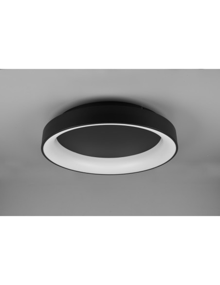 Plafonnier LED dimmable 48W Ø60cm 5600 lm Noir – Trio - Girona
