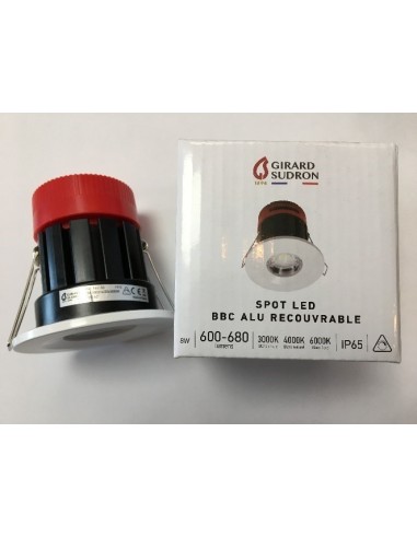 Spot Led encastrable 8 watts étanche BBC RT2012 recouvrable dimmable - Girard-Sudron Leluminaireled.com