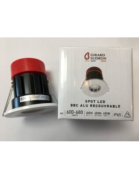 Spot Led encastrable 8 watts étanche BBC RT2012 recouvrable dimmable - Girard-Sudron Leluminaireled.com