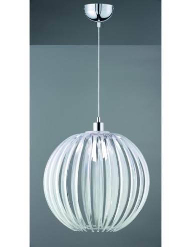 TRIO Zucca – Lampe suspendue moderne avec sphère en acrylique transparent et finition chromée élégante