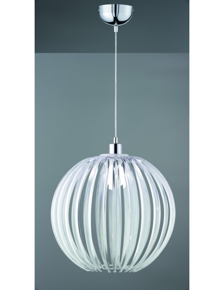 TRIO Zucca – Lampe suspendue moderne avec sphère en acrylique transparent et finition chromée élégante