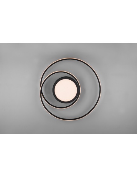 Plafonnier Led 56W 2700 - 6000K avec télécommande, noir mat – Trio - Yava