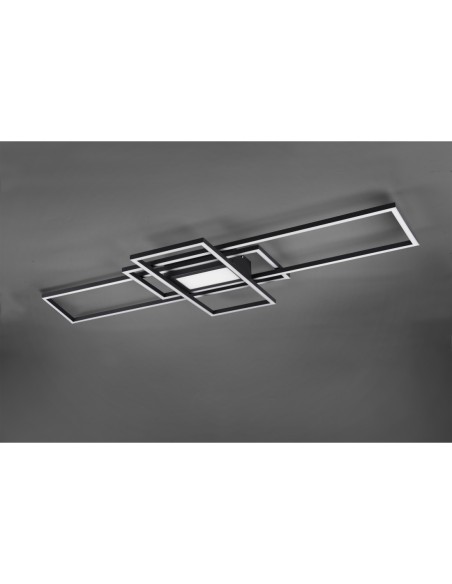 Plafonnier Led 60W, 3000 - 6500K, anthracite avec télécommande et température variable - Trio - Irvine