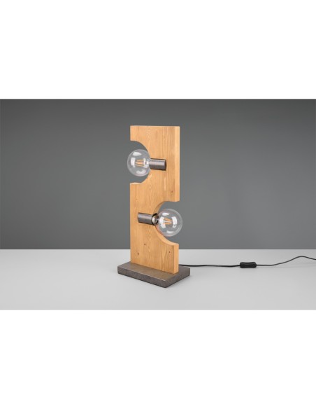 Trio Tailor – Lampe de chevet élégante, alliant métal et bois naturel pour un intérieur sophistiqué