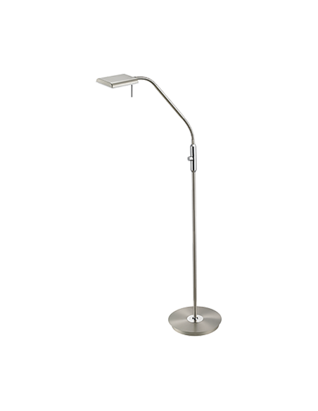 Trio Bergamo – Lampadaire LED design naturel, tête extra-large orientable