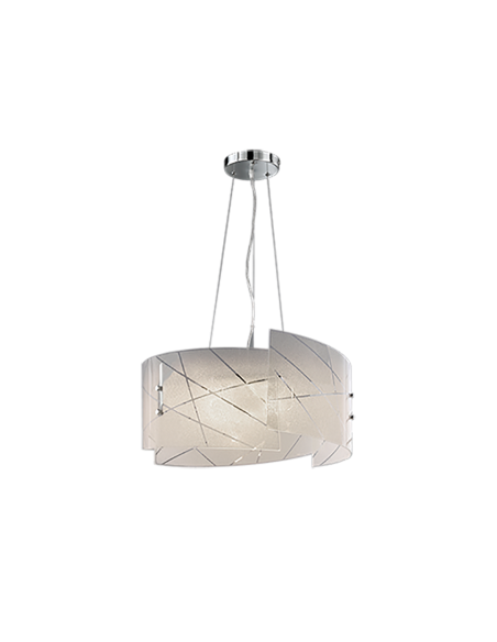 Trio Sandrina – Suspension 3 lumières en verre, Ø50 cm, design élégant et intemporel