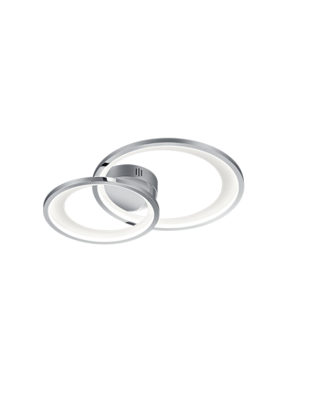 Trio Granada – Plafonnier LED 29W blanc chrome avec variateur switch et design moderne